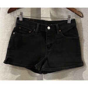 Vintage Levi's Black Wash Denim Shorts Size 5 JR Micro Shorts Y2K‎